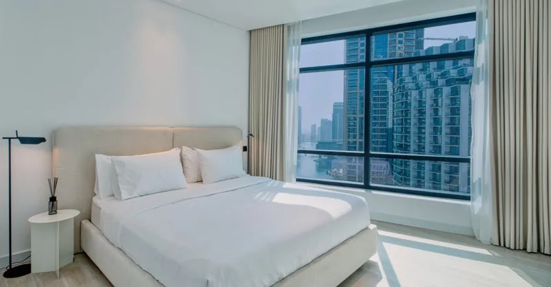Inviting vacation rental apartment with fully furnished, contemporary interiors. Styled for short-term rental platforms like Airbnb, ideal for property listings, travel blogs, or hospitali...
