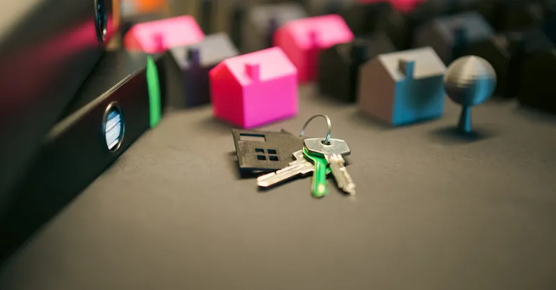 door keys real estate district house model documet folder
